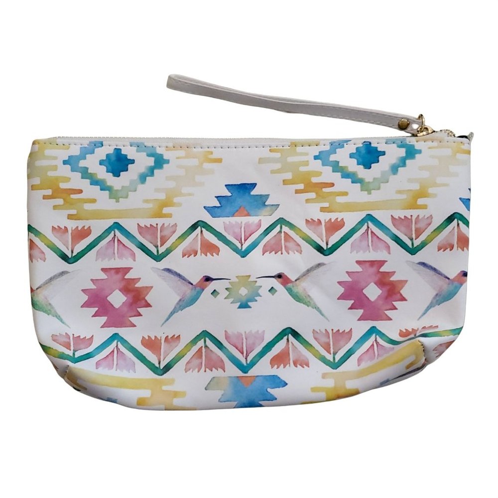 The Storehouse Flats: Aztec Hummingbird Zipper Clutch Wristlet Bag NEW NWT